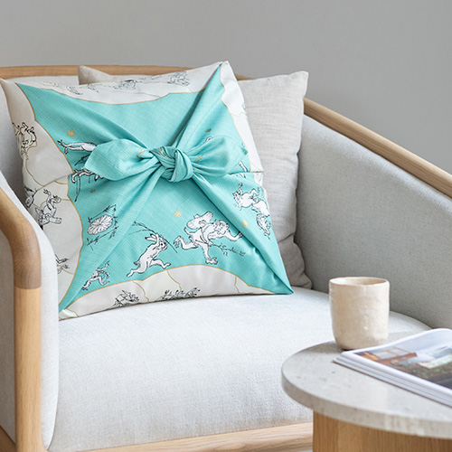 100 鳥獣人物戯画 蓮の葉 ターコイズ