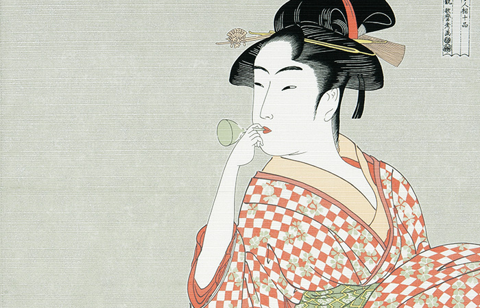 ビードロを吹く女