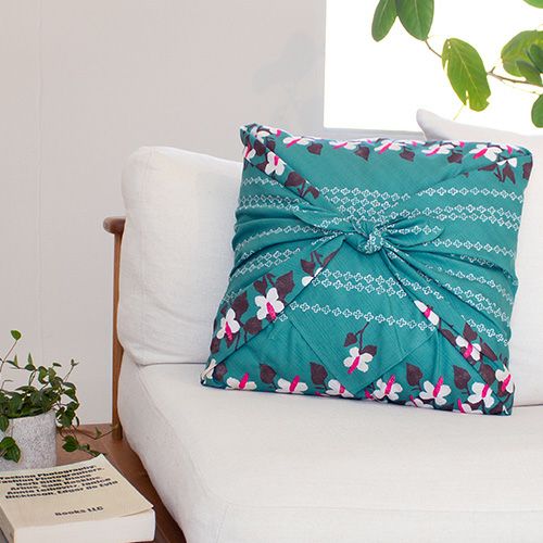 二四巾 竹久夢二 四葉とどくだみ グリーン