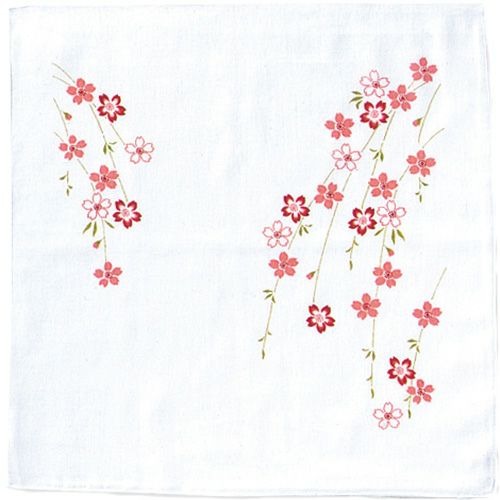 ガーゼはんかち【袋入】満開桜 ピンク | ふろしき むす美 オンライン