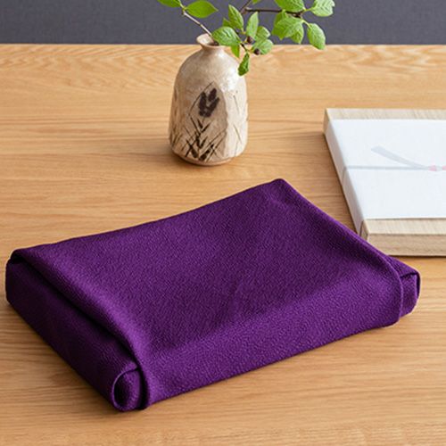 二四巾13号 正絹ちりめん 無地風呂敷 ムラサキ | ふろしき むす美 
