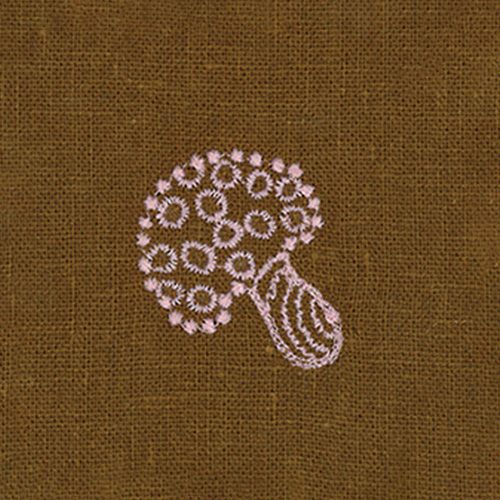 50 ミナ ペルホネン リネン刺繍【数量限定】 polka ブラウン