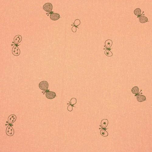 100 ミナペルホネン リネンエンブロL【箱入】choucho サーモンピンク/グリーン