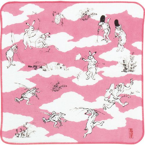 Leon 様 オーダー 暖簾 鳥獣戯画 追いかけっこ 水墨画家による肉筆一点物 鳥獣戯画 追いかけっこ