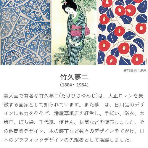 竹久夢二 ガーゼタオルハンカチ セレナーデ クロ | ふろしき むす美
