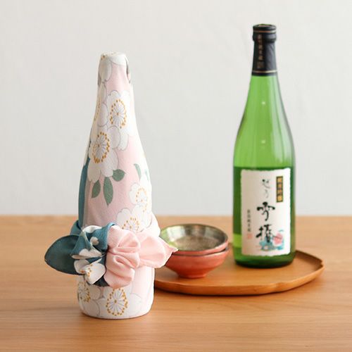 70 光悦ちりめん友禅 桜 グリーン | ふろしき むす美 オンライン
