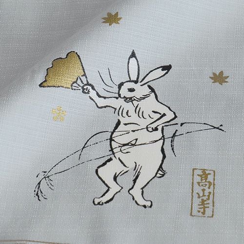 100 鳥獣人物戯画 蓮の葉 グレー | ふろしき むす美 オンライン